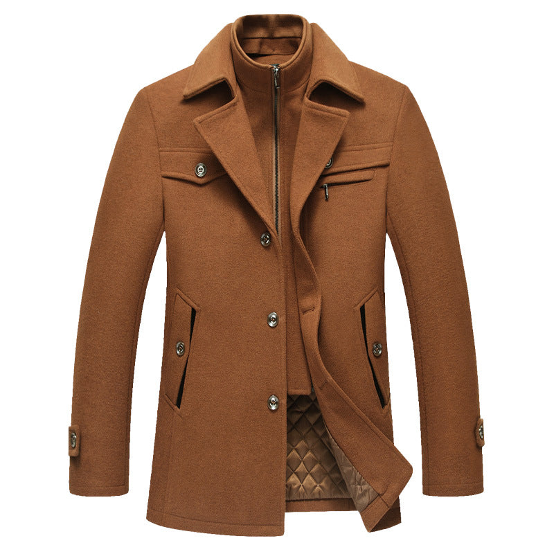 Herren Wollmix-Kurzmantel mit integrierter gesteppter Innenjacke und Hemdkragen Shop Nory