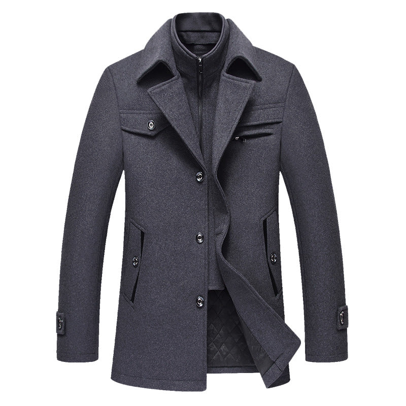 Herren Wollmix-Kurzmantel mit integrierter gesteppter Innenjacke und Hemdkragen Shop Nory