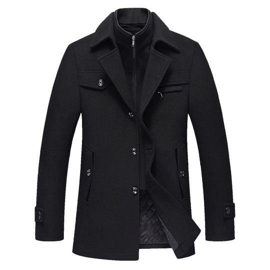 Herren Wollmix-Kurzmantel mit integrierter gesteppter Innenjacke und Hemdkragen Shop Nory