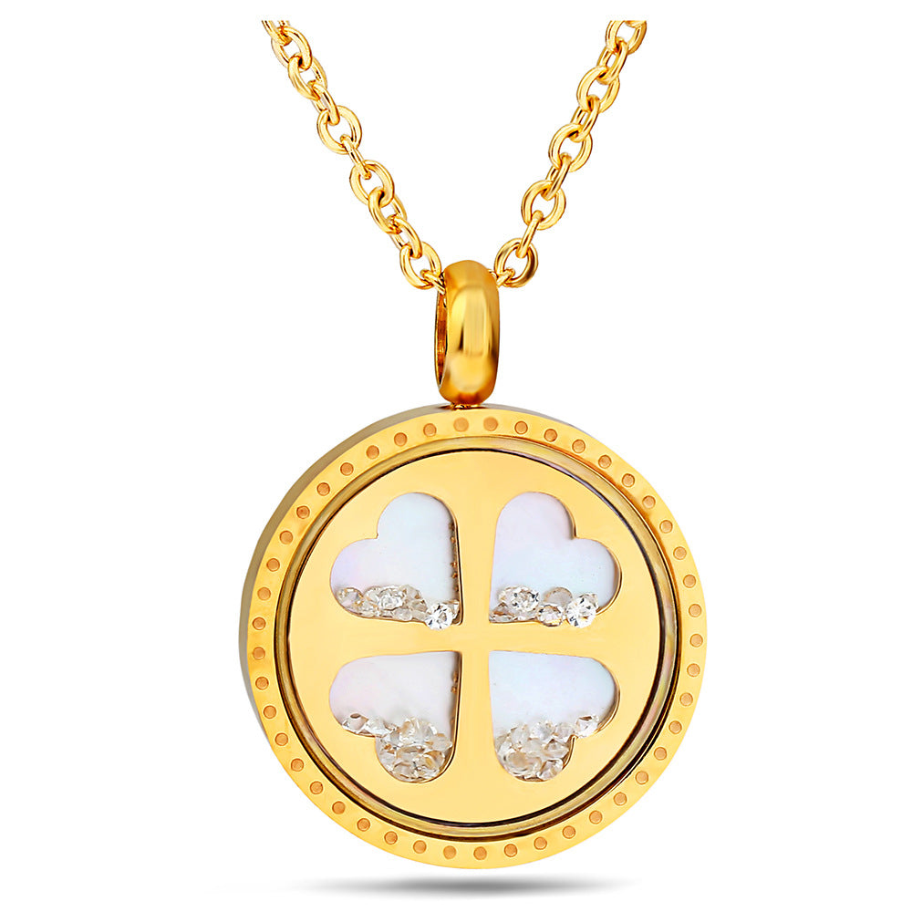Damen Halskette mit herzförmigem Anhänger und funkelndem Zirkonia-Besatz Shop Nory