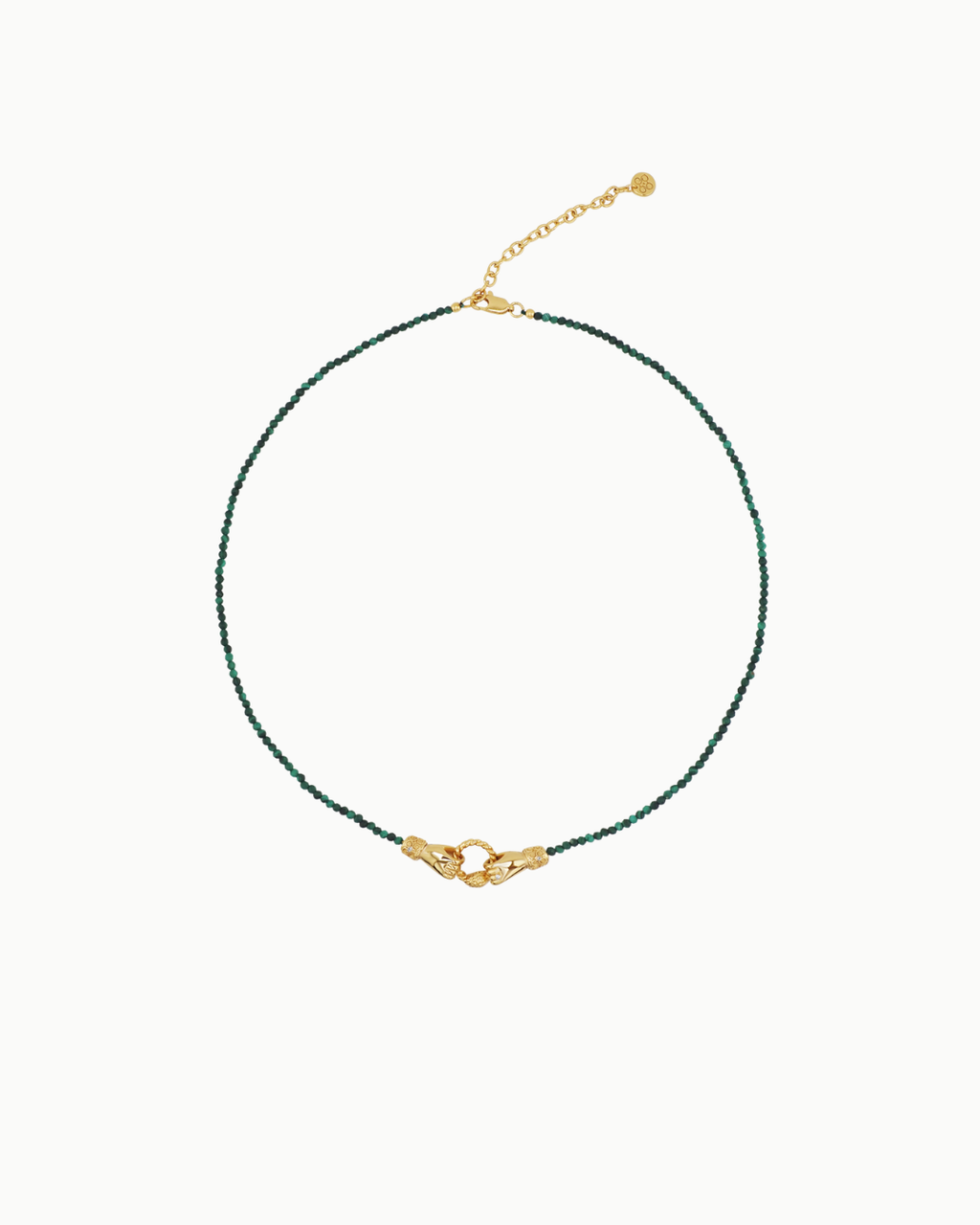 Stone Magic Fortune Hands Malachit Gold Charm Armband | Shop Nory