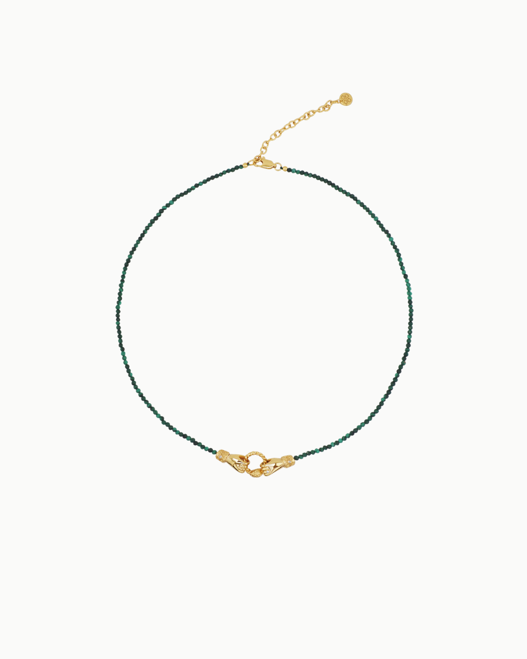 Stone Magic Fortune Hands Malachit Gold Charm Armband | Shop Nory