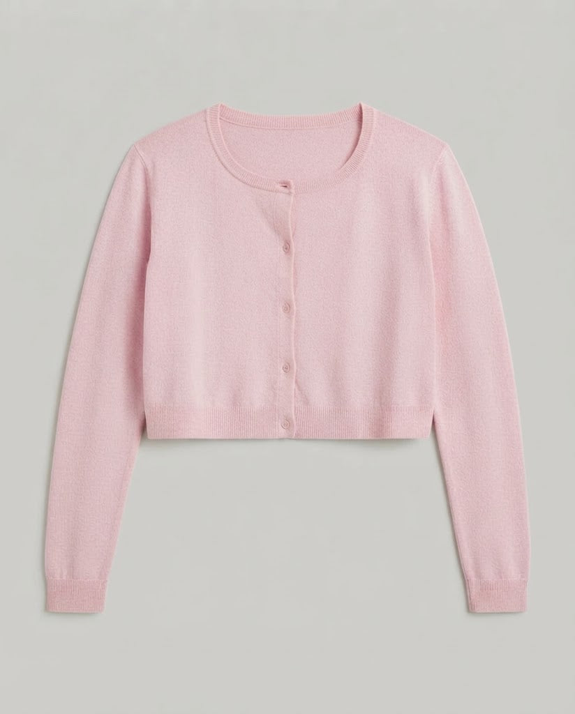 Damen Kurzgeschnittenes Cut-Out Cropped-Cardigan mit zweifarbiger Layering‑Optik und Knopfleiste Shop Nory