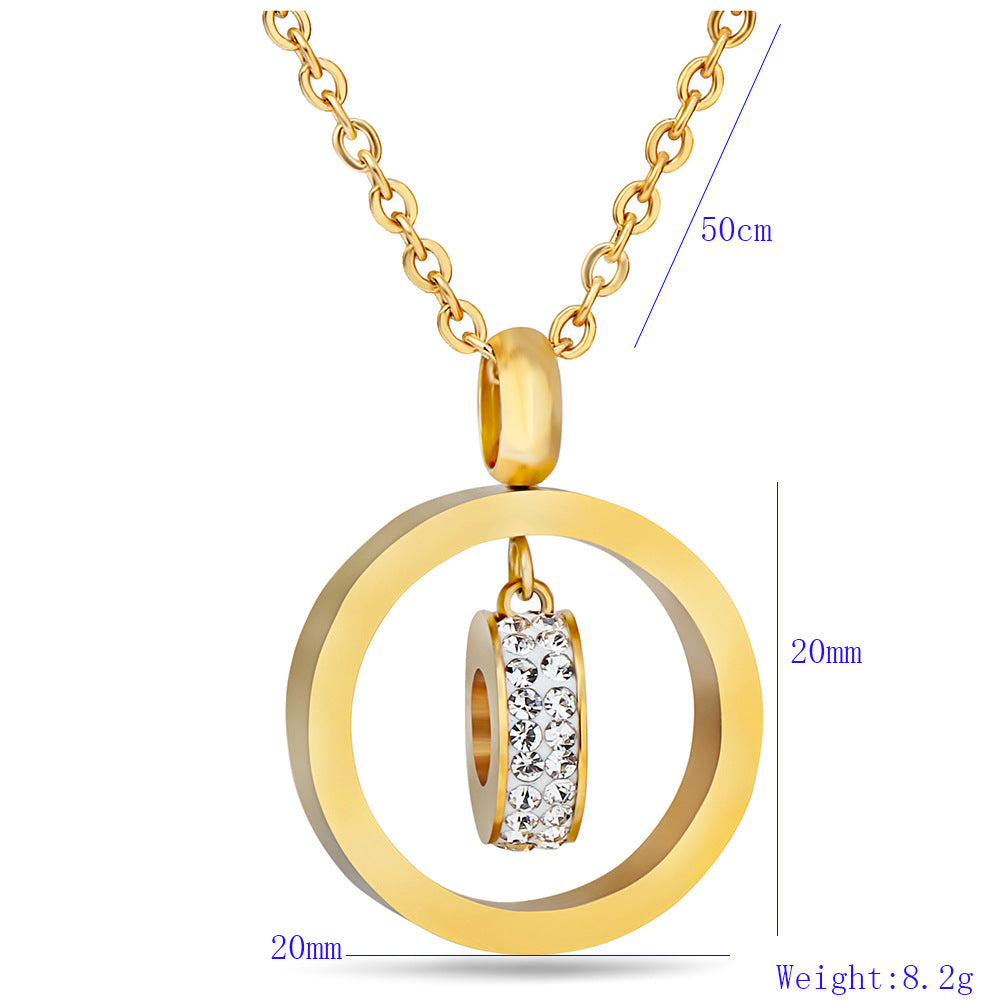 Damen Halskette mit modernem, schwebendem Anhänger und funkelndem Zirkonia Shop Nory