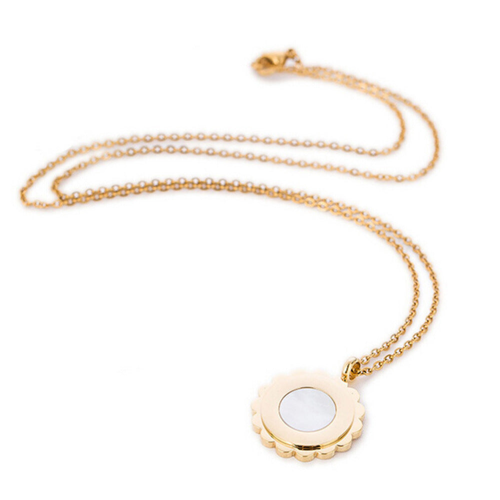 Damen Halskette mit blütenförmigem Anhänger aus hochwertigem Edelstahl Shop Nory
