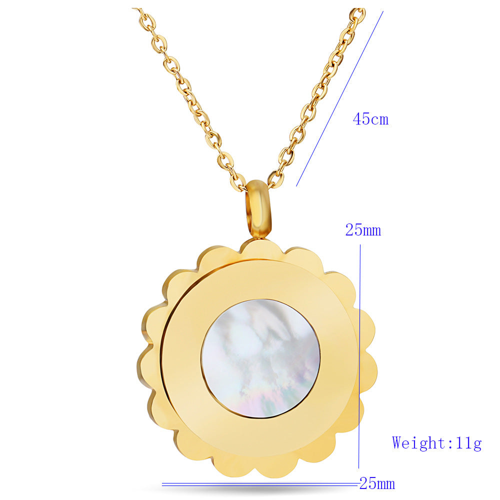 Damen Halskette mit blütenförmigem Anhänger aus hochwertigem Edelstahl Shop Nory