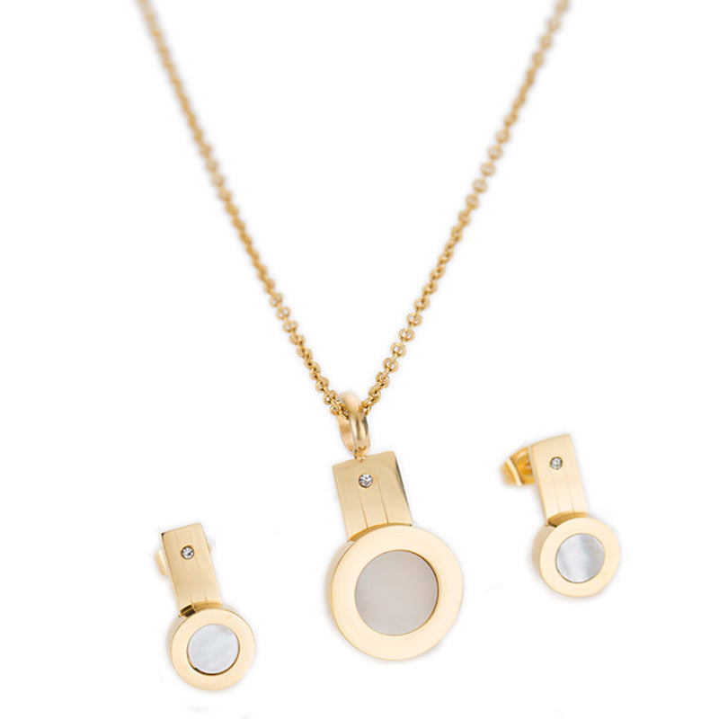 Damen Schmuckset mit modernem Anhänger und funkelnden Ohrsteckern Shop Nory