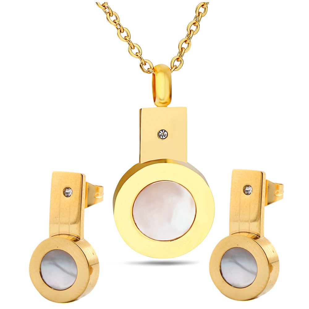 Damen Schmuckset mit modernem Anhänger und funkelnden Ohrsteckern Shop Nory