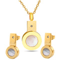 Damen Schmuckset mit modernem Anhänger und funkelnden Ohrsteckern Shop Nory