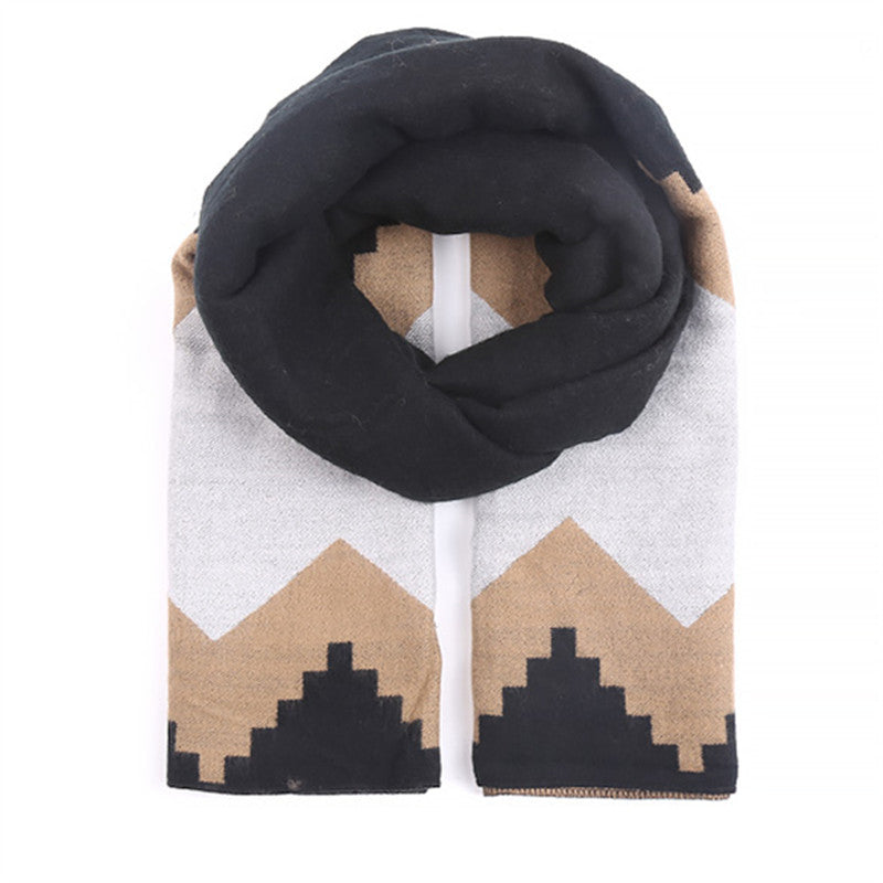 Damen Oversized-Feinstrick-Schal mit geometrischem Jacquard und weichem Fall Shop Nory
