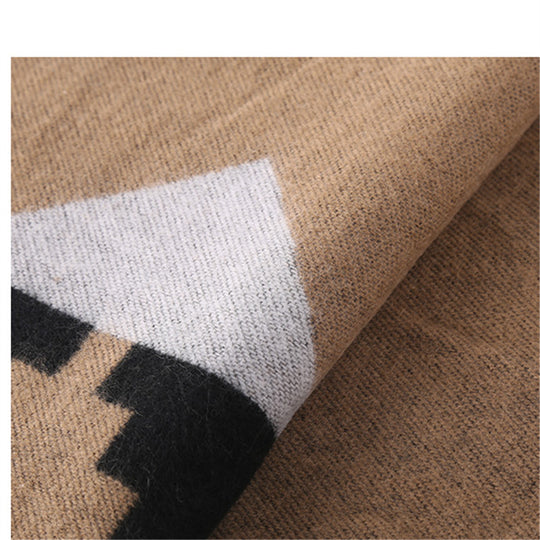 Damen Oversized-Feinstrick-Schal mit geometrischem Jacquard und weichem Fall Shop Nory