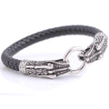 Herren Lederarmband mit kunstvollem Drachenverschluss Shop Nory