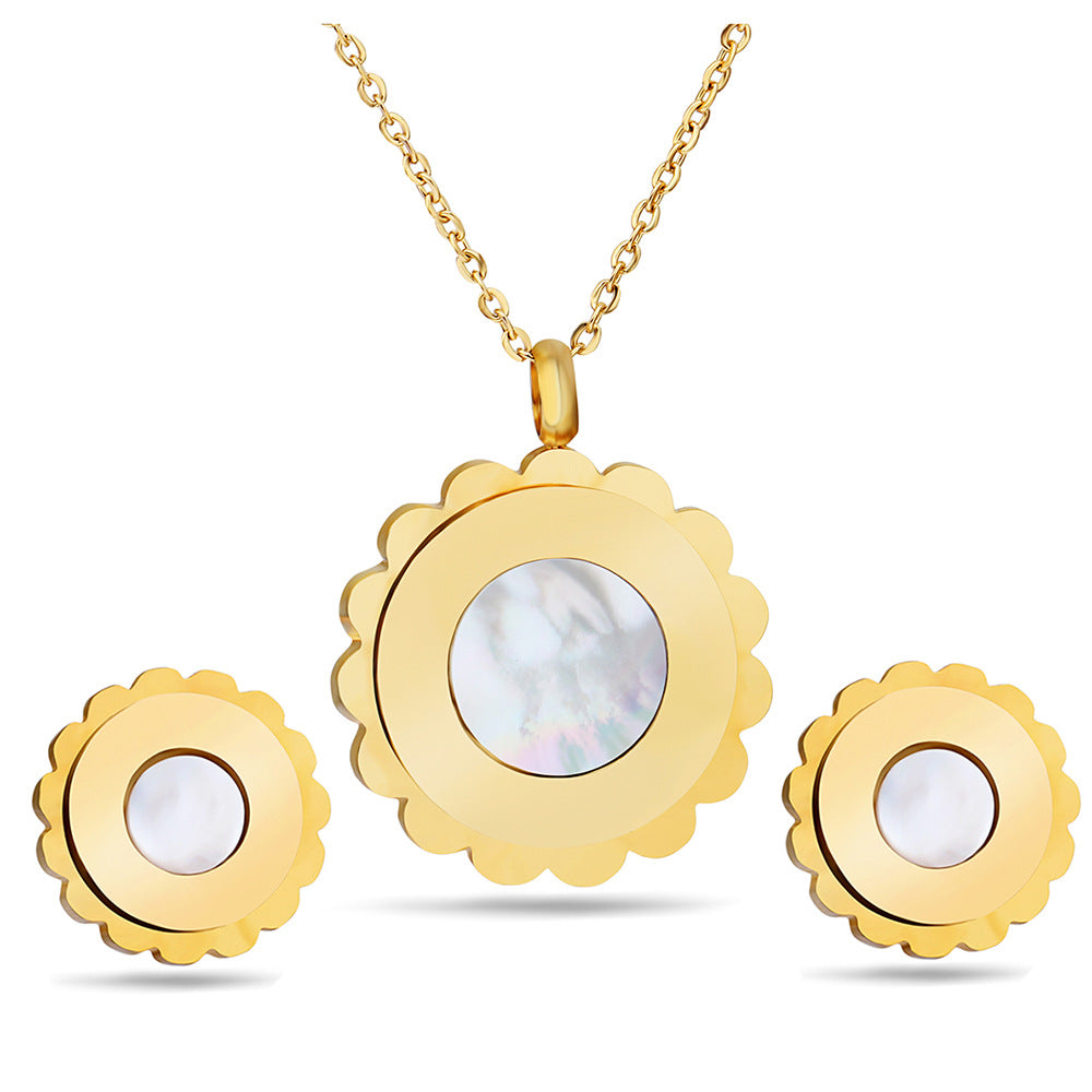 Damen Schmuckset aus hochwertigem Edelstahl mit Muschel-Elementen Shop Nory