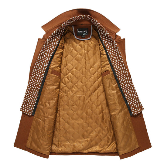 Herren Smart-Casual Wollmix-Mantel mit versteckter gesteppter Innenjacke und Schulterklappen Shop Nory