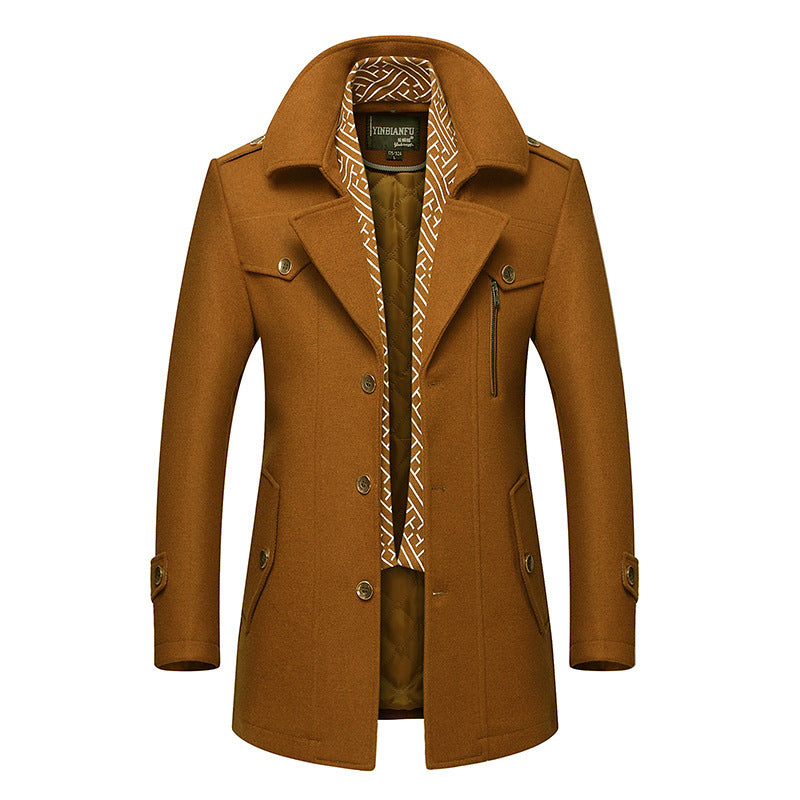 Herren Smart-Casual Wollmix-Mantel mit versteckter gesteppter Innenjacke und Schulterklappen Shop Nory