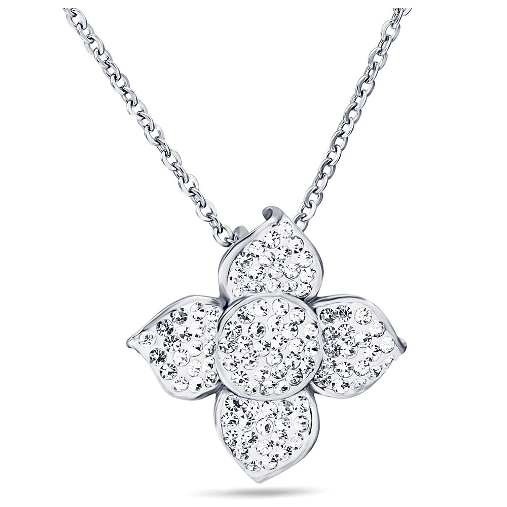 Damen Halskette mit funkelndem Blumenanhänger Shop Nory