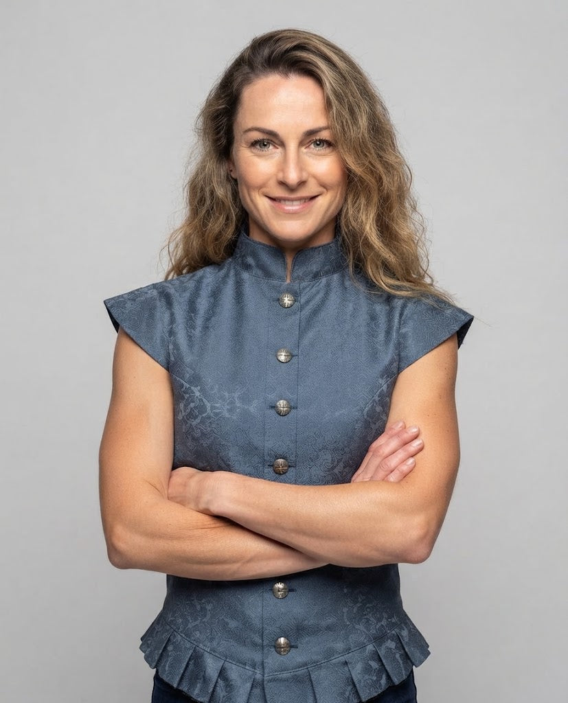 Damen eleganter steppweste mit kunstvollen Verzierungen Shop Nory