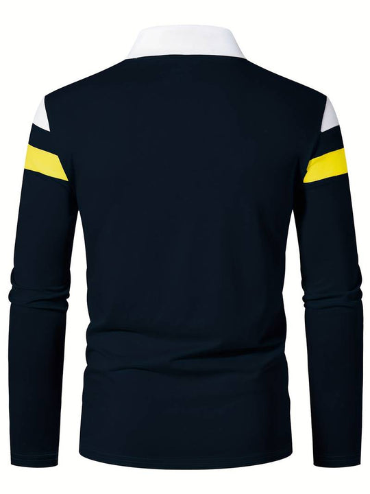 langärmliges poloshirt mit reißverschluss