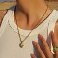 Halskette mit Naturstein in Edelstahl - 18k vergoldet | Shop Nory