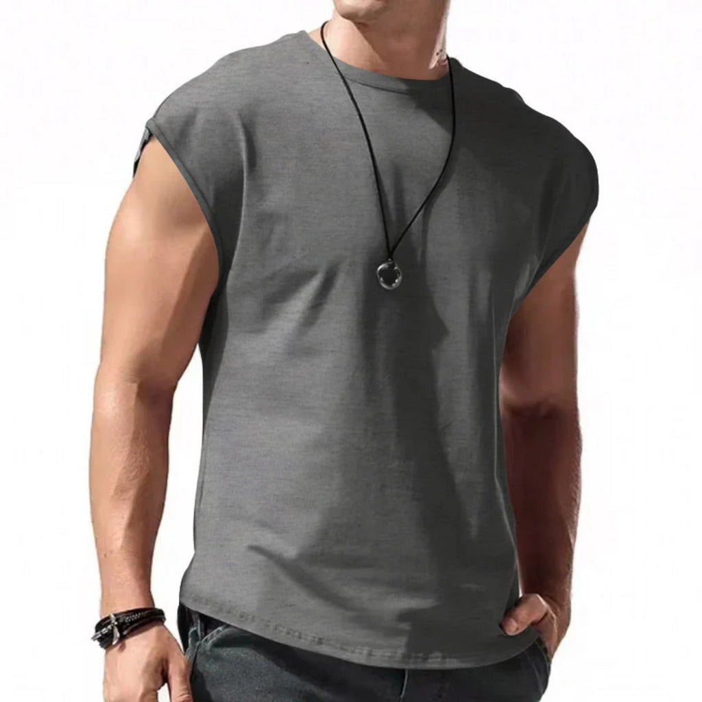 Einfarbiges Weste-T-Shirt