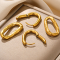 Ohrringe asymmetrisch in Edelstahl - 18k vergoldet | Shop Nory