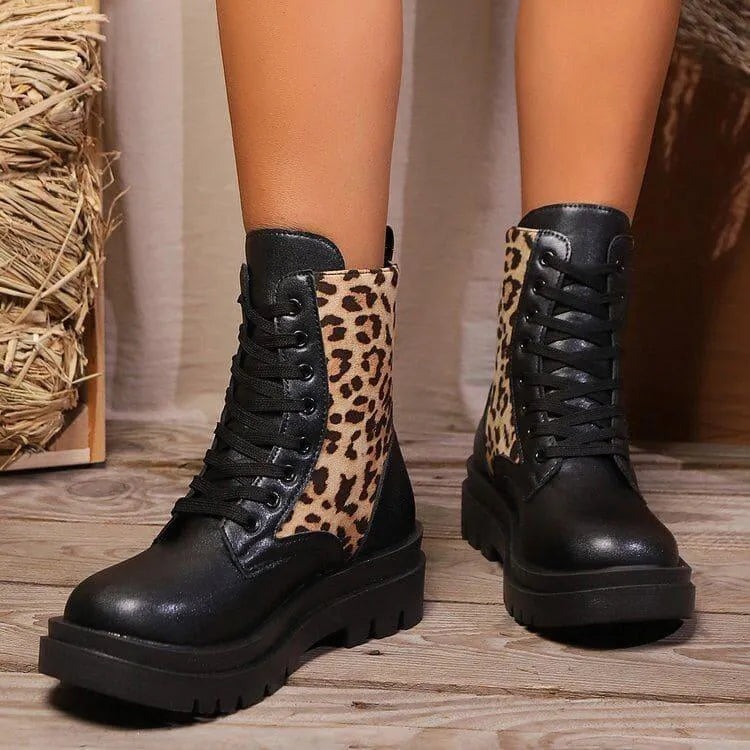 Damen Leoparden Martin Stiefel