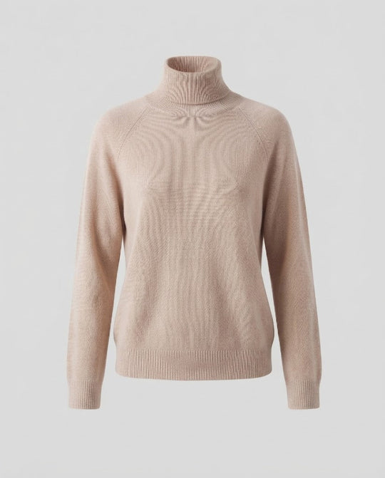 Damen Feinstrick-Rollkragenpullover aus Kaschmir-Mix mit Raglanärmeln und feinem Rippbund Shop Nory