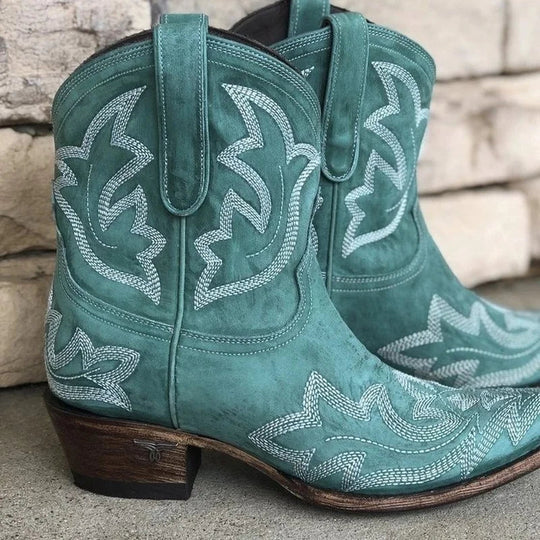 Bestickte Cowboystiefel Aus Leder
