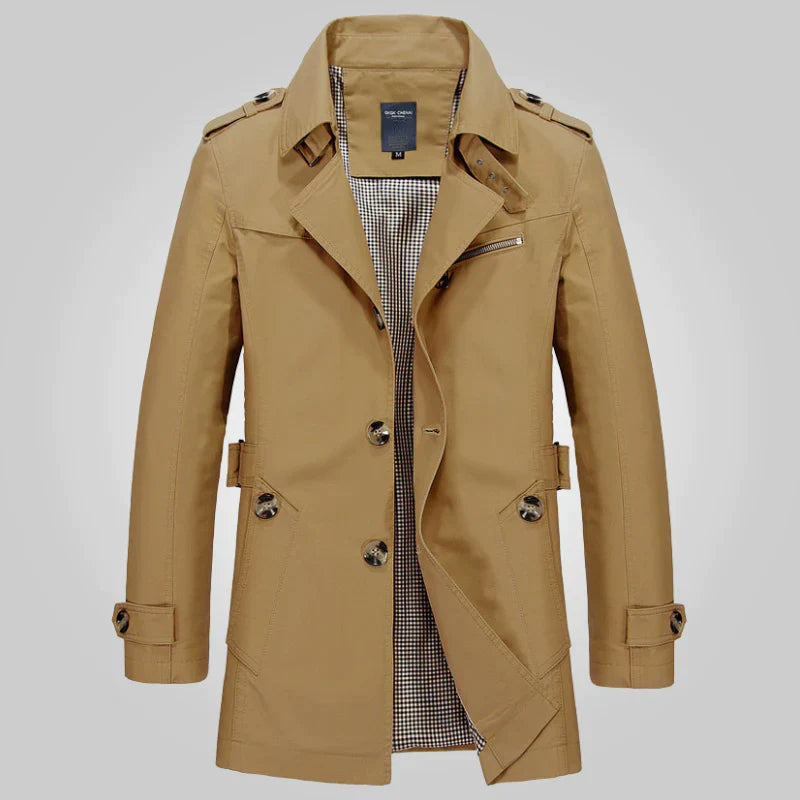 Trenchcoat mit Stehkragen für Damen - Knopfdetails