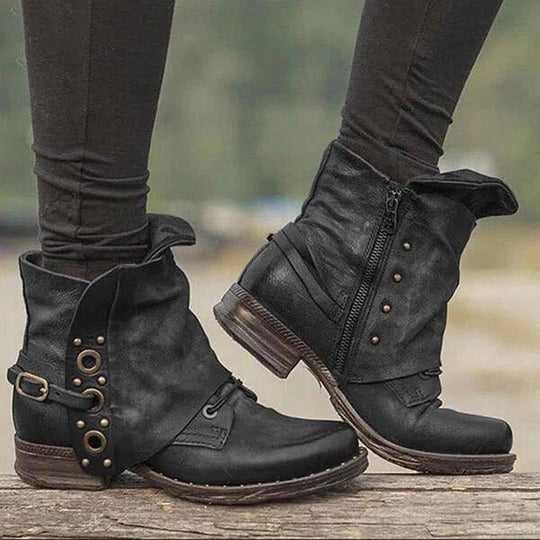 Bequeme Rutschfest Seitenreißverschluss Stiefelette