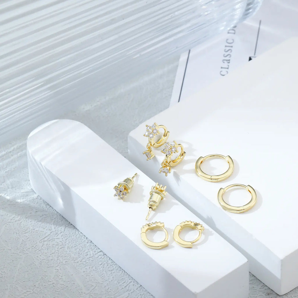 Blumen Dangle Huggie Ohrringe Set | Shop Nory