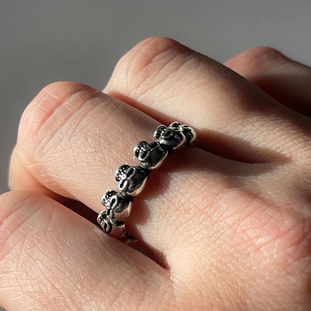 Sterling Silber Skull Offene Band Ring | Shop Nory