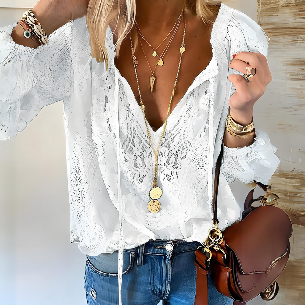 Häkelte Boho-Bluse für Damen