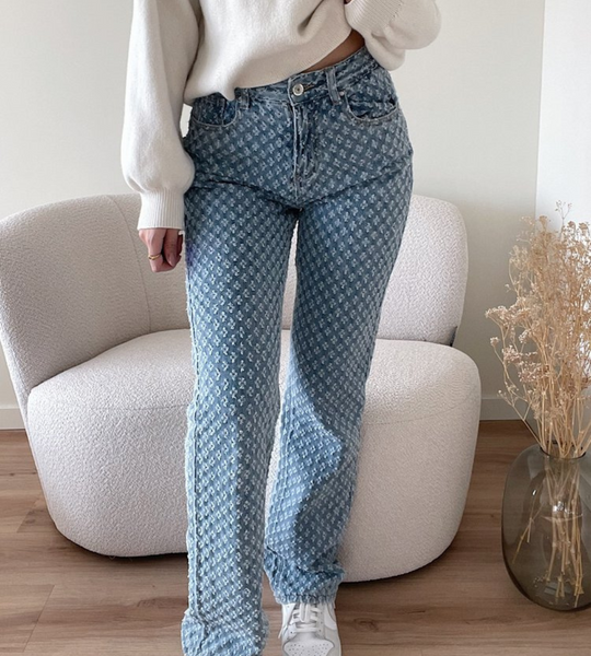 Stylische Jeans mit Rautenmuster