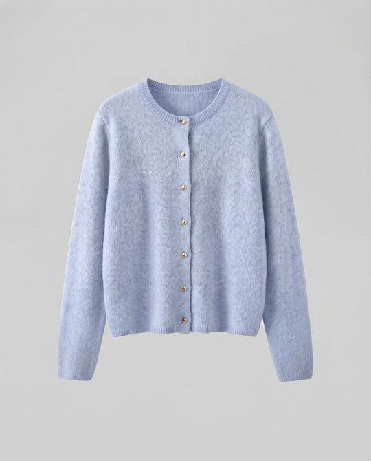 Damen Feiner Wollmix‑Knopfcardigan mit dekorativen goldfarbenen Druckknöpfen Shop Nory