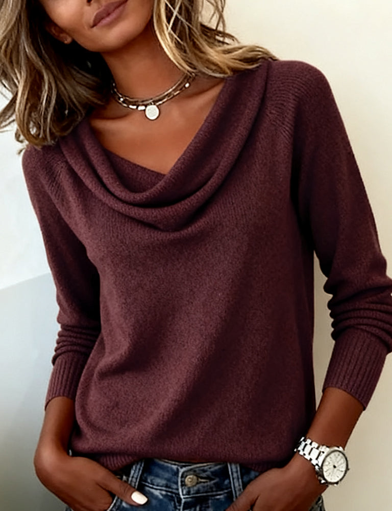 Langärmeliger Pullover mit Plüschkragen