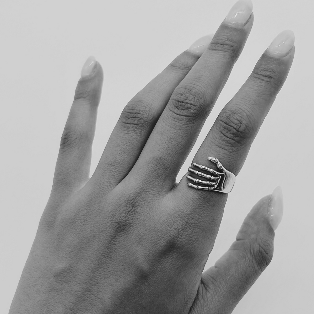 Sterling Silver Skeleton Hand Ring | Shop Nory
