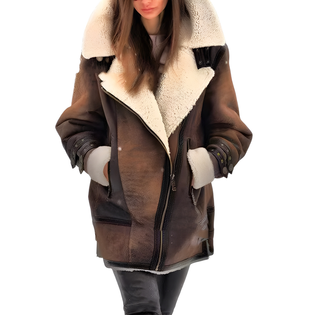 Elegante Damen-Lederjacke mit gemütlichem Futter
