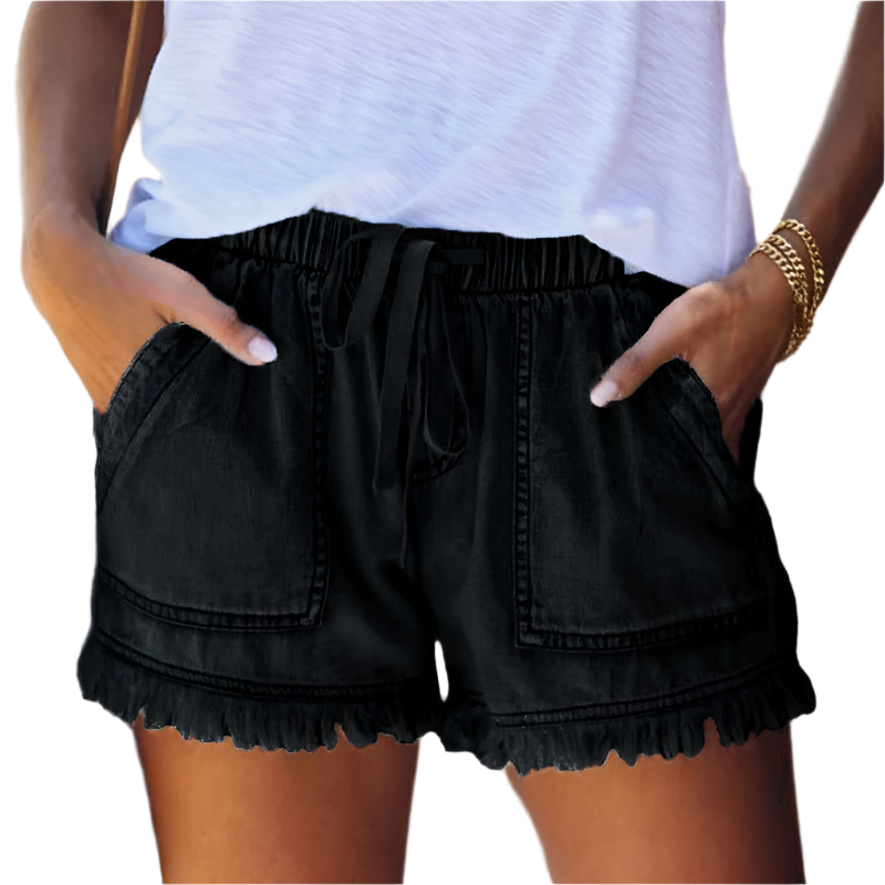 High-Waist Denim-Shorts