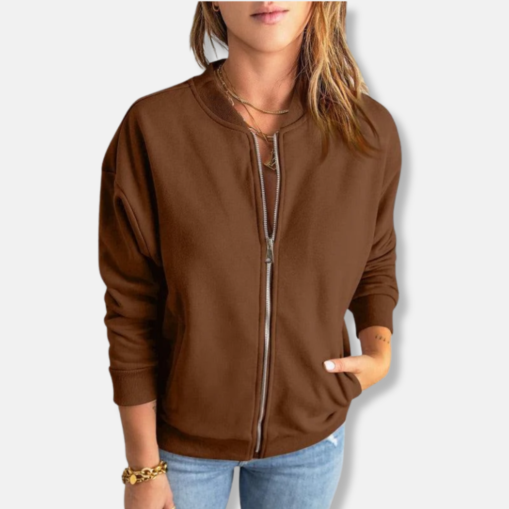 Jacke - Leicht - Lässige Passform - Reißverschluss - Rippenbündchen - Lässiger Look