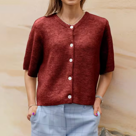Kurze Strick-Cardigan mit Knöpfen für Damen