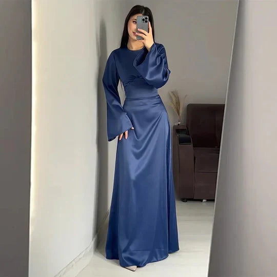 Lange Frauenkleider Aus Satin Stil