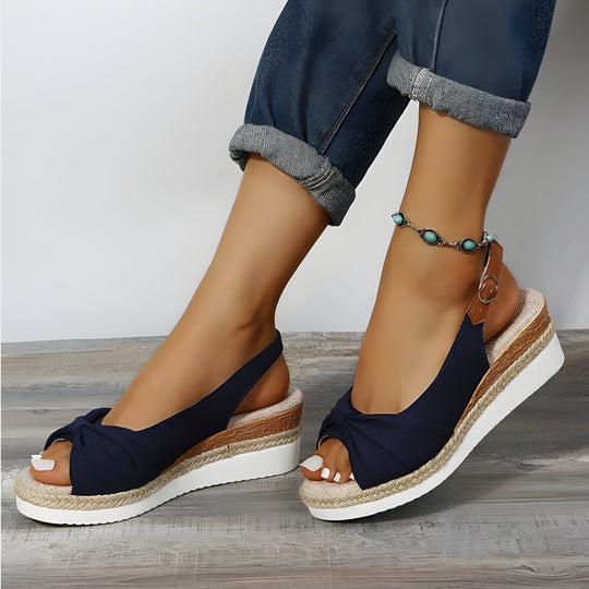 Orthopädische Keilsandalen mit Peep Toe