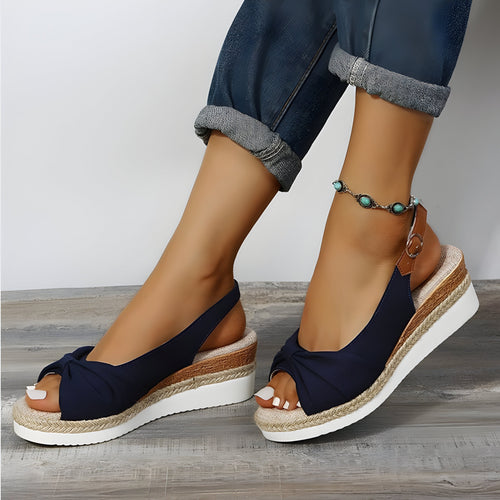 Orthopädische Keilsandalen mit Peep Toe