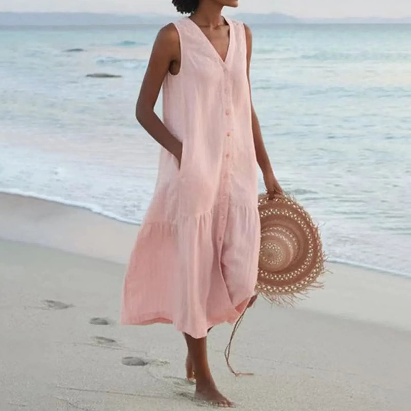 V-Ausschnitt Kleid