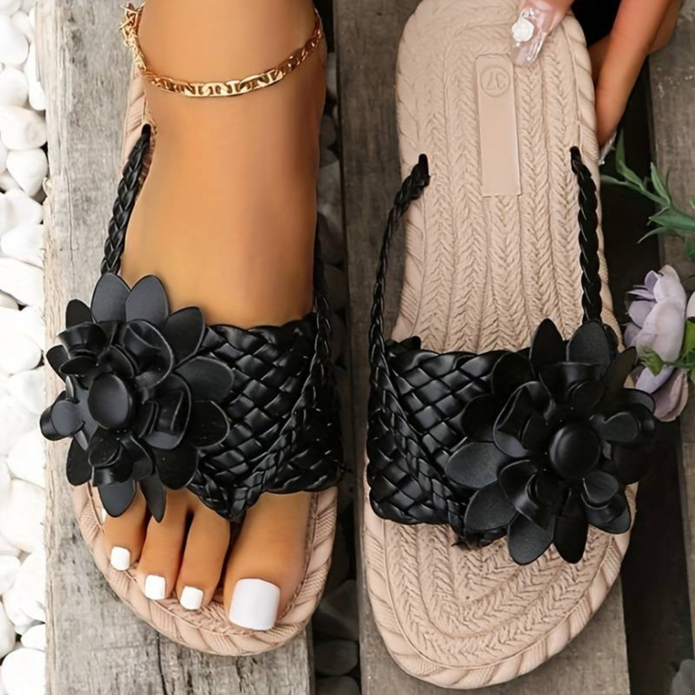 Damen-Sandalen mit Offener Zehenspitze und Eleganten Geflochtenen Riemen