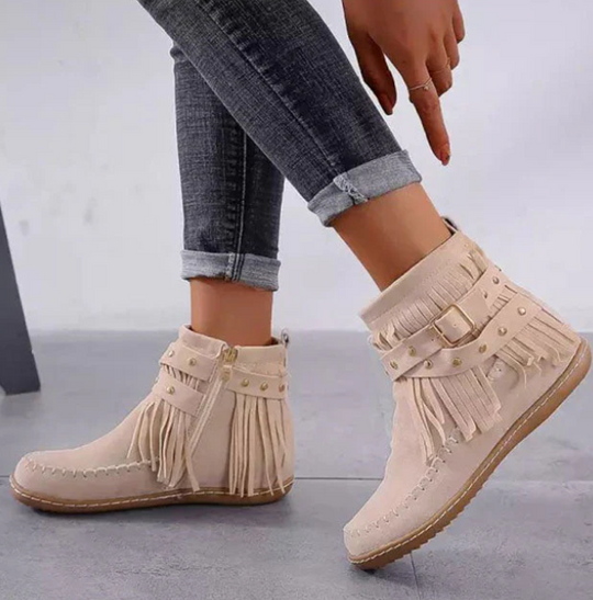 Wildleder Fransen Stiefel