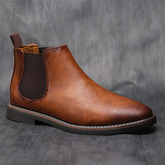Klassische Herrenschuhe Stiefel Im Chelsea Stil Aus Leder