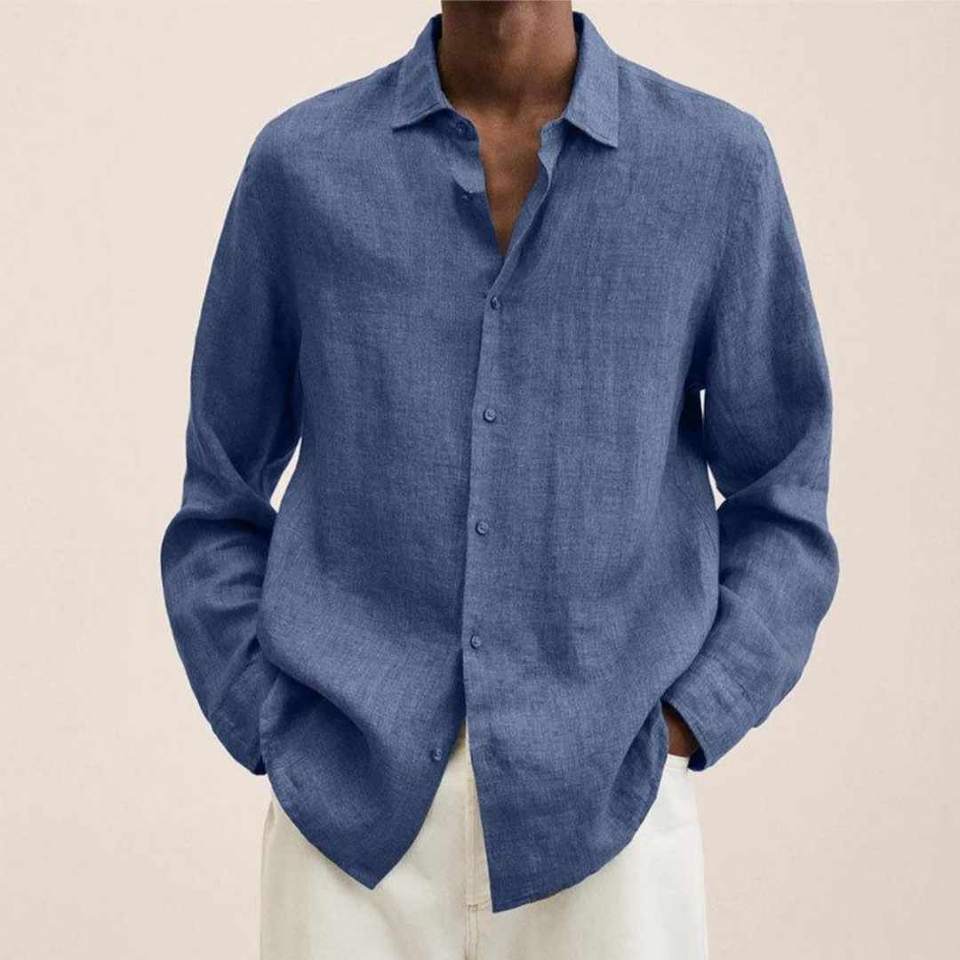 Leinenhemd für Herren Lang