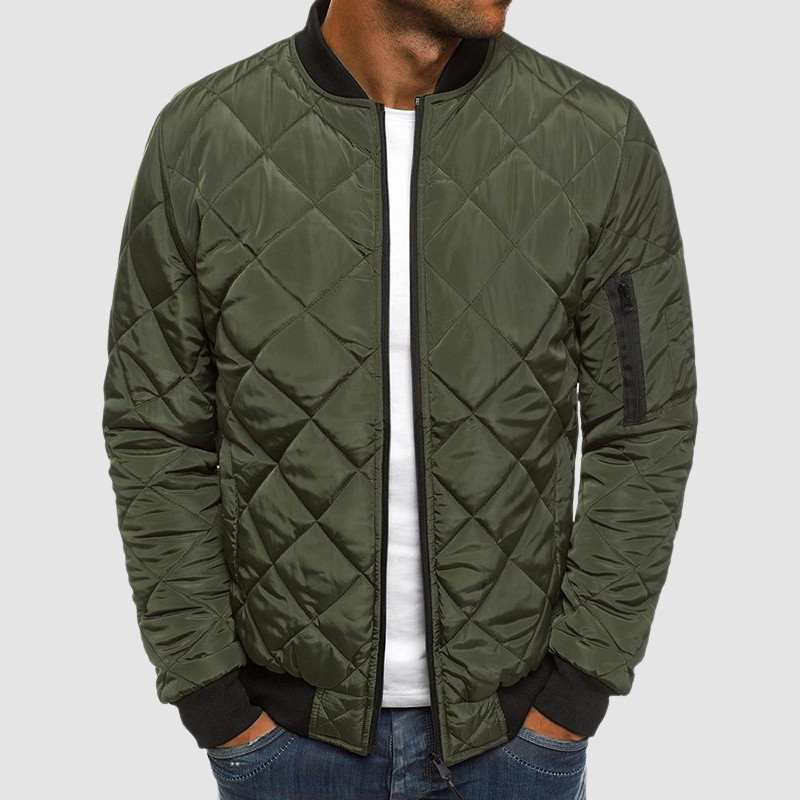 Herren Bomber Steppjacke - Reißverschluss vorne & Taschen an den Ärmeln